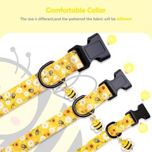 Collares para mascotas con estampado de margaritas de abeja, Collar amarillo para Cachorros para perros pequeños, medianos y grandes para caminar con perros - Product Image 4