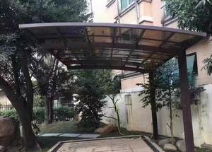 Abri de voiture extérieur pour 2 garages en <span class=keywords><strong>aluminium</strong></span> Abri d'auto pour le stationnement Abri d'auto de garage en polycarbonate étanche à toit arqué en métal - Product Image 5