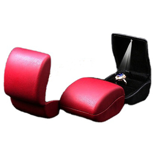 High End Custom Made Leather Jewellery Boxes Ring Gift Box With Led Light