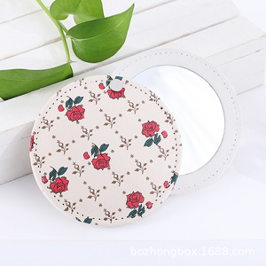 Black Leather Cosmetic Pocket Mirror Logo Custom <strong>Small</strong> <strong>Orders</strong> in Wholesale Pocket Lip Mirrors for Ladies - Product Image 3