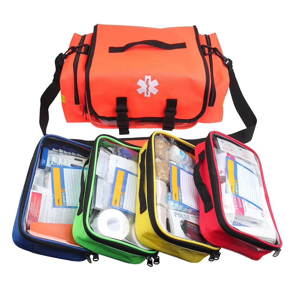 Kit de Trauma profissional essencial EMT/EMS Bolsa de Resgate de Emergência com 4 kits de primeiros socorros separados