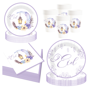 DAMAI Mubarak Muslim Supplies Ramadan Party Decoration for Ramadan Party Tableware Set Disposable Eid Mubarak <b>Paper</b> Plates - Product Image 3