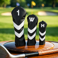 Housses de tête de club de golf OEM à prix d'usine pour driver, fairway et hybride, accessoire de golf brodé avec logo personnalisé, ensemble de housses de tête de golf