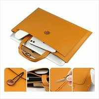 Porte-documents en cuir PU imperméable promotionnel en gros housse pour ordinateur portable pochette antichoc doublure travail sac de rangement professionnel sac à dos