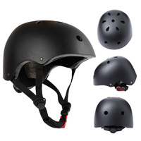 Casque de protection sportif Roselle Black de haute qualité en EPS pour skateboard, vélo, cyclisme sur route, roller, avec 8-10 aérations et protection contre les chocs