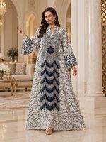Abaya de luxe Dubaï, robe musulmane pour femmes, kaftan brodé perlé, abaya pour l'Aïd, jalabiya marocaine, robe arabe, vêtements islamiques