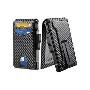 X1223 Rfid Pop up Quick Access Aluminum <b>Metal</b> Card <b>Wallet</b> Mens Leather <b>Wallet</b> Rfid <b>Wallet</b> Business Credit Leather Card Hol - Product Image 1