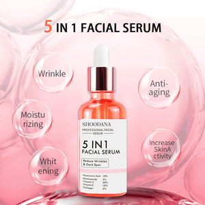 Etiqueta privada 5 en 1 suero Facial cuidado de la piel vitamina C ácido hialurónico niacinamida suero blanqueador antienvejecimiento - Product Image 3
