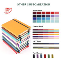Carnet à couverture rigide en cuir PU souple format A5, ruban élastique personnalisé couleur sublimée, best-seller