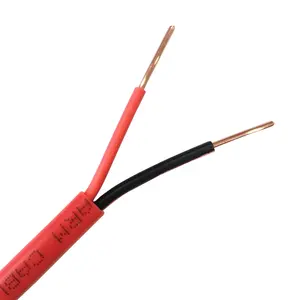 2 코어 견고한 유연한 CCA 구리 16AWG 18AWG 1.5MM 2.5MM 비차폐 적색 내화 경보 케이블 보안 케이블