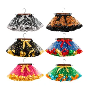 TT015 Baby Girls Mini Skirts Polka Dot Ballet Tutu Skirts with Bows for Girls Halloween Christmas Party Costume