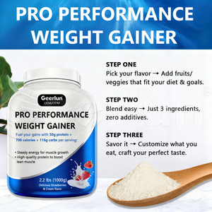 ผงเพิ่มน้ำหนักโปรตีนสูงสำหรับผู้ชาย ผลิตจากโรงงาน ขายส่ง เสริมสร้างกล้ามเนื้อ ฟื้นฟูกล้ามเนื้อ เสริมประสิทธิภาพการออกกำลังกาย - Product Image 4