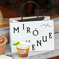 Sacs en papier kraft personnalisés avec logo imprimé, fond brun, grand format, recyclables, résistants, épais, avec corde, pour la livraison de nourriture, de thé et de café