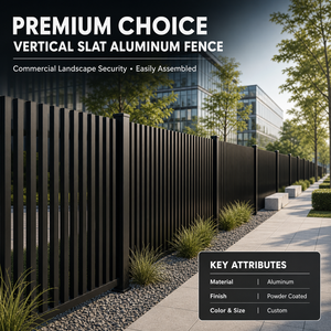 Clôture <span class=keywords><strong>en</strong></span> aluminium à lattes verticales, revêtement poudré résistant à l'eau, choix premium, pour la sécurité des paysages commerciaux, montage facile - Product Image 1