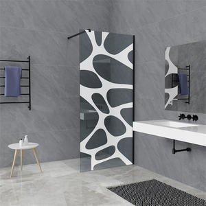 Simple Design <strong>Bath</strong> 6mm <strong>Grey</strong> Glass Fixed <strong>Panel</strong> Aluminum Semi-frameless Adjustable SUS 304 Rod Shower Screen - Product Image 3