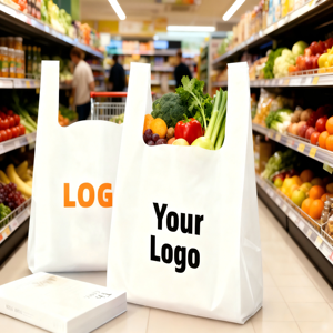Factory Direct Custom logo Thickened Large Plastic Bags Biodegradable Shopping Bag T-shirt Custom Package Bags