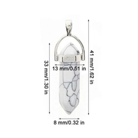 Colliers de couple en gros cordon en cuir coloré couleur aléatoire pierre naturelle prisme hexagonal pendentif colliers cadeaux 20 pièces