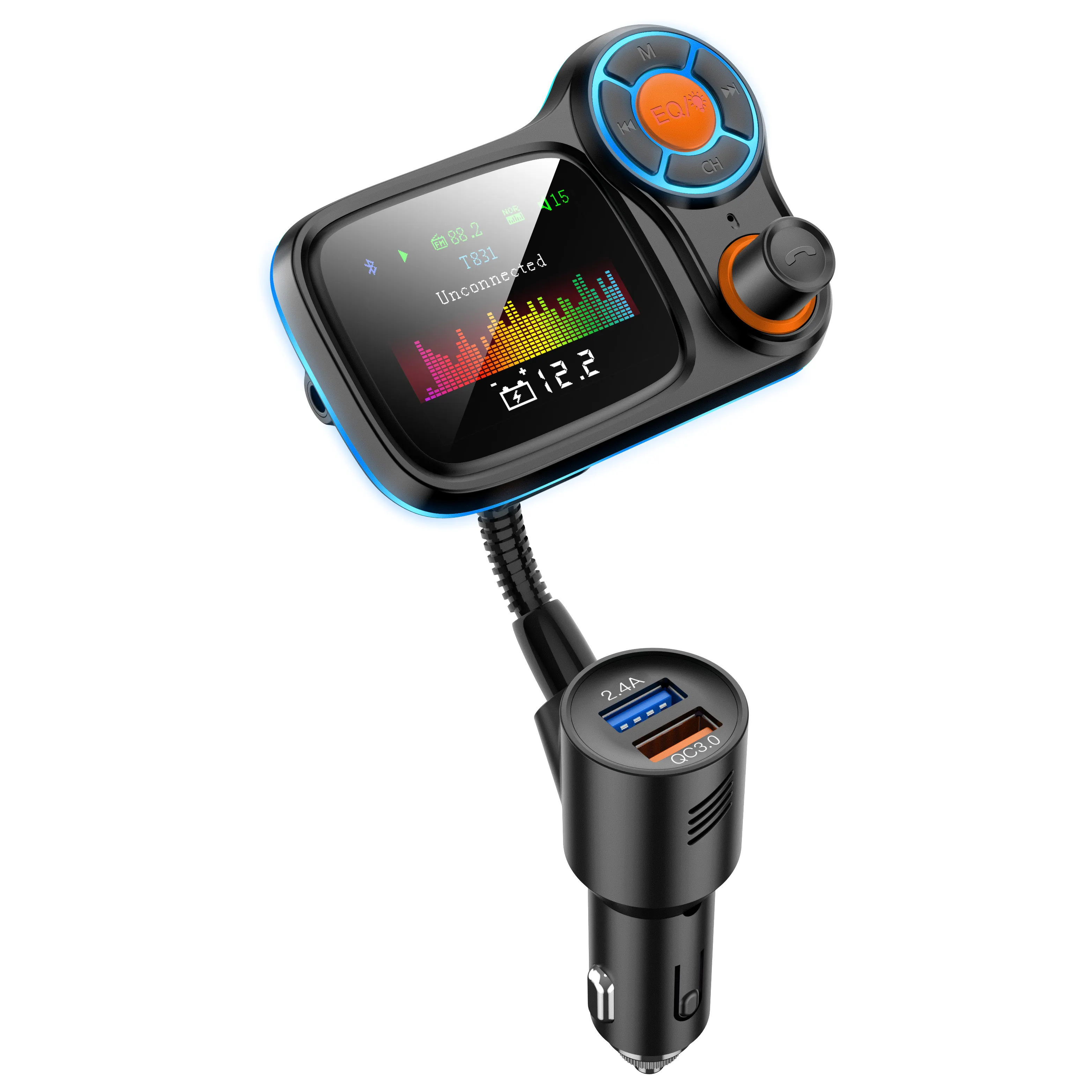 Dropshipping Car Charger MP3 Player Bt FM Transmitter 5.0 with PD Charging Ports for iPhone Android With Tf Card