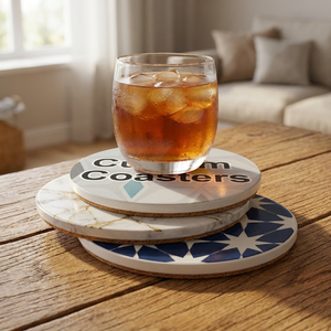 Sous-verre en céramique vierge OEM pour sublimation, avec support en liège, résistant à la chaleur, absorbant, imprimable UV, pour la décoration de cuisine, bar et table - Product Image 2