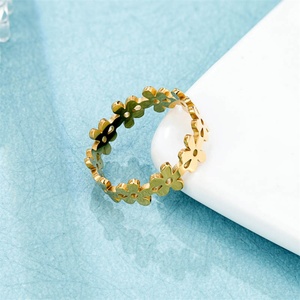 Simple Fashion Anniversary Gift Geometric Flower Link <b>Finger</b> <b>Rings</b> for Women - Product Image 4