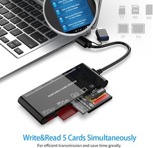Lector de Tarjetas de Memoria Multifuncional 7 en 1 - Lector de Tarjetas USB C, Lightning, USB 3.0 para Tarjetas TF y CF, Adaptador para Teléfono - Product Image 2