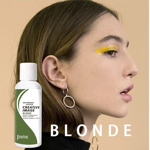 OEM vente en gros de perruques de cheveux humains teintées colorées <span class=keywords><strong>bleu</strong></span> argent crème coloration semi-permanente - Product Image 6