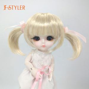 Pelucas de muñeca FSTYLER, coletas rubias <span class=keywords><strong>Mohair</strong></span>, venta al por mayor, personalización de fábrica, accesorios <span class=keywords><strong>para</strong></span> <span class=keywords><strong>muñecas</strong></span>, <span class=keywords><strong>Pelo</strong></span> Rizado desordenado <span class=keywords><strong>para</strong></span> muñeca BJD - Product Image 5