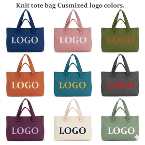 Borsa <span class=keywords><strong>a</strong></span> Spalla Pieghevole in Maglia Jacquard di Alta Qualità, Apertura Superiore, Logo Personalizzato, Grande Capacità, Casual - Product Image 1