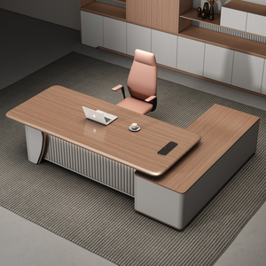 Điều hành Bàn và ghế Bộ, hiện đại MDF bảng gỗ lớn bàn, giám sát của bàn văn phòng, quản lý của bàn làm việc, ánh sáng sang trọng phong cách - Product Image 2