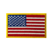 Parches al por mayor con diseño de bandera estadounidense, parches deportivos personalizados termoadhesivos, insignias bordadas con transferencia, mini insignias de velcro para decoración de chaquetas.