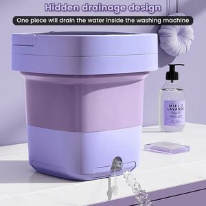 เครื่องซักผ้าแบบพับเก็บได้พร้อมตะกร้าอบแห้งแบบพกพาผ้าขนาดเล็กถุงเท้า11L ทำความสะอาดได้ล้ำลึก - Product Image 5