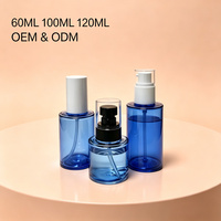Flacon de 100 ml en PETG à paroi épaisse et base robuste, avec compte-gouttes et pompe, pour huiles essentielles et parfums, emballage cosmétique de luxe, sérigraphié
