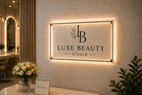 Letrero LED Personalizado con Retroiluminación, Letrero de Acrílico para Pared con Logotipo para Clínica de Belleza, Hospital Estético, Recepción, Negocio, Publicidad