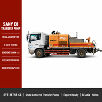 Pompe à béton montée sur camion d'occasion Sany SY5133THBE, année 2012, 100m3/h, 134kW, châssis Dongfeng 4x2, moteur diesel Euro.