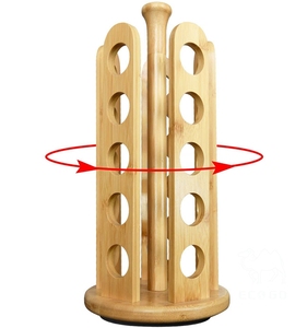 Support de dosette de café en bambou Capsules Nespresso rotatives à 360 degrés Support de capsules de café - Product Image 5