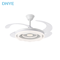 Ventilateur de plafond moderne minimaliste avec lumière, moteur DC à 4 pales, ventilateur de plafond ultra-fin invisible avec lumière et télécommande
