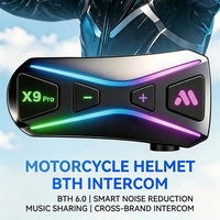 Casque Intercom Moto Bidirectionnel Sans Fil 6.0 avec Portée de 1000m pour la Communication Audio en Conduite