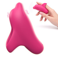 Vibrateur de doigt en silicone personnalisé AITT en forme de dauphin - Rechargeable par USB, étanche IPX6, 10 modes de vibration, stimulation vaginale portable
