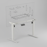 Bureau électrique réglable en hauteur, finition blanc mat, design élégant, bureau double extensible, montage facile, pour bureau et bâtiment