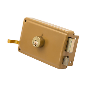 Serrure de porte silencieuse en laiton antique, résistante aux intempéries, économique, pour la restauration de maisons anciennes, avec boutons en laiton et <span class=keywords><strong>cache</strong></span>-trou de serrure pivotant - Product Image 1