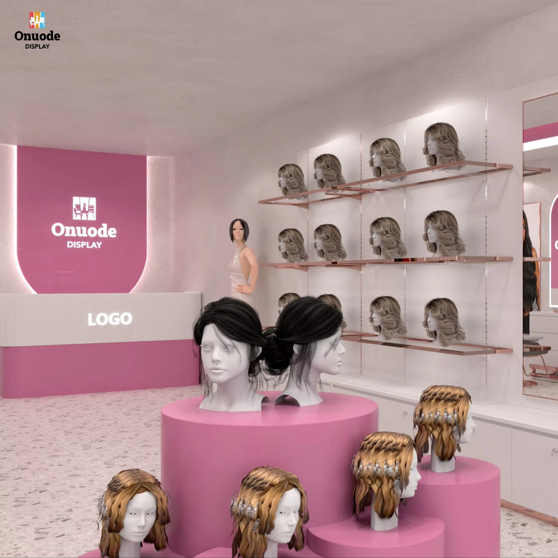 Luxury Wig Display Cabinet with LED