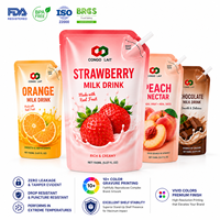 Sachet Doypack Personnalisé OEM avec Logo, Support Intégré pour Paille, en PET et Feuille d'Aluminium, pour Jus, Boissons et Liquides, Qualité Alimentaire