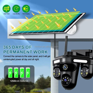 360 °   Caméra de sécurité panoramique PTZ solaire avec vision nocturne couleur, suivi automatique et alarme, pour la maison, réseau 4G, caméra CCTV - Product Image 3