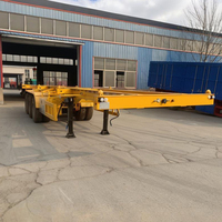 Nouvelle semi-remorque porte-conteneurs JINFENG 20-40 pieds à châssis en acier extensible, avec train de roulement robuste et pneus 12R22.5
