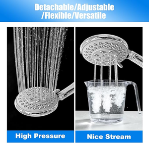 High Pressure Multi Function Handheld Shower Head Luxury Modern Chrome Look Bathroom Shower Head 4 Adjustable Spray Modes - Product Image 3