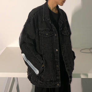 Giacca in Denim personalizzata Liluo Mans tinta unita per il tempo libero pilota di alta qualità giacca di Jeans ricamata da uomo - Product Image 6