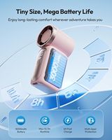 Kipas Tangan OEM Pabrik Grosir 100 Kecepatan dengan Layar Digital LED 1800mAh Kipas Turbo Mini Isi Ulang Kipas Saku Portabel