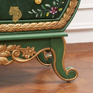 Mueble Antiguo Chino, Gabinete de Madera Maciza Pintado a Mano, Armario de Entrada para Sala de Estar, Gabinete de Almacenamiento para el Hogar con 4 Cajones - Product Image 4