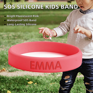 Bienpegado Personalisiertes SOS <span class=keywords><strong>EMMA</strong></span> Design 15mm Breites Silikon-Armband für Kinder-Ausflüge und Spaziergänge Wasserdicht Langlebig. - Product Image 2