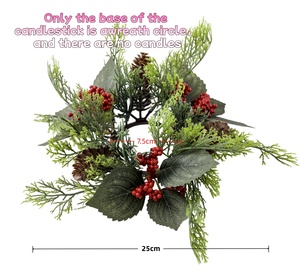 Guirlandes de Noël 3 pièces, pomme de pin, baies rouges, décoration florale de table, <span class=keywords><strong>guirlande</strong></span> de Noël et du Nouvel An - Product Image 2